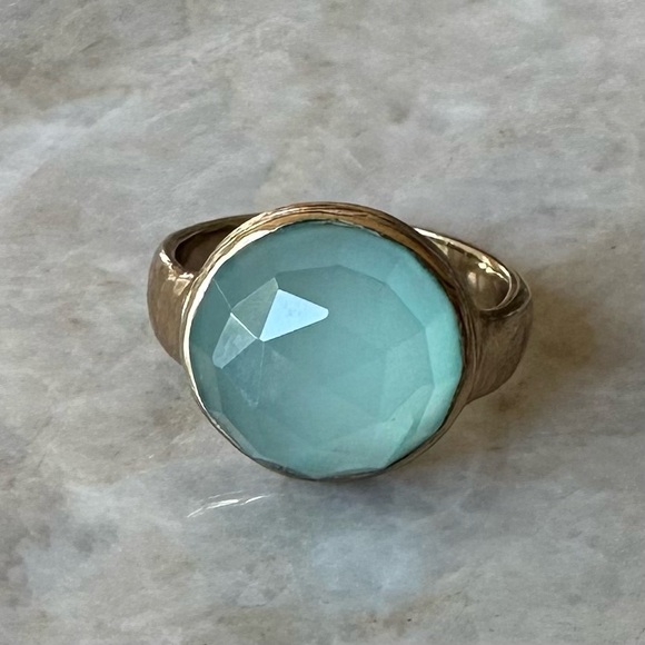 Melinda Maria Green and Gold Statement Ring - West Palm Beach Chic - Chalcedony - Picture 14 of 14